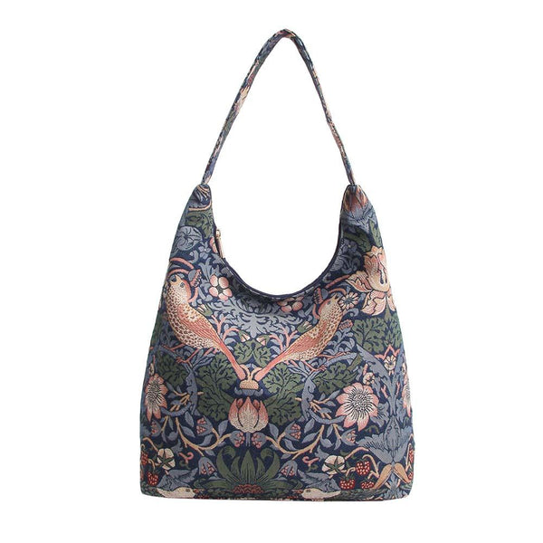 signare William Morris Strawberry Thief Blue - Hobo Bag