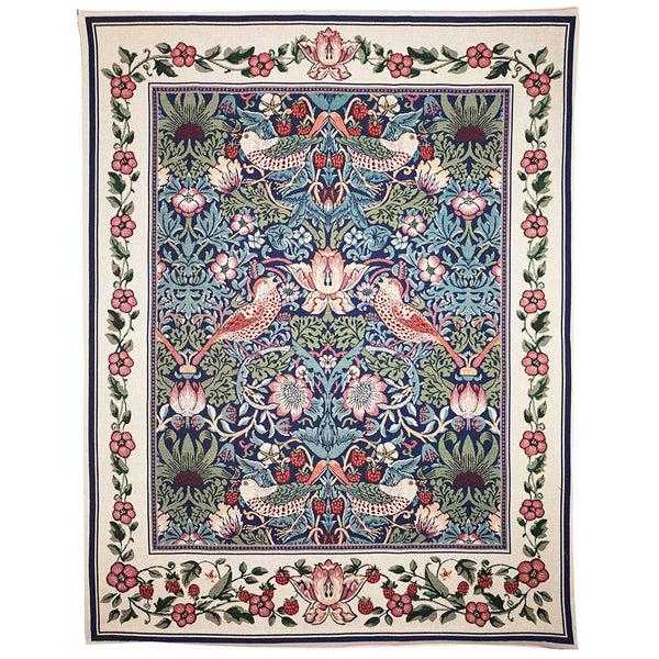 Signare William Morris Strawberry Thief Blue - Wall Hanging 112cm X 140cm (70 Rod)