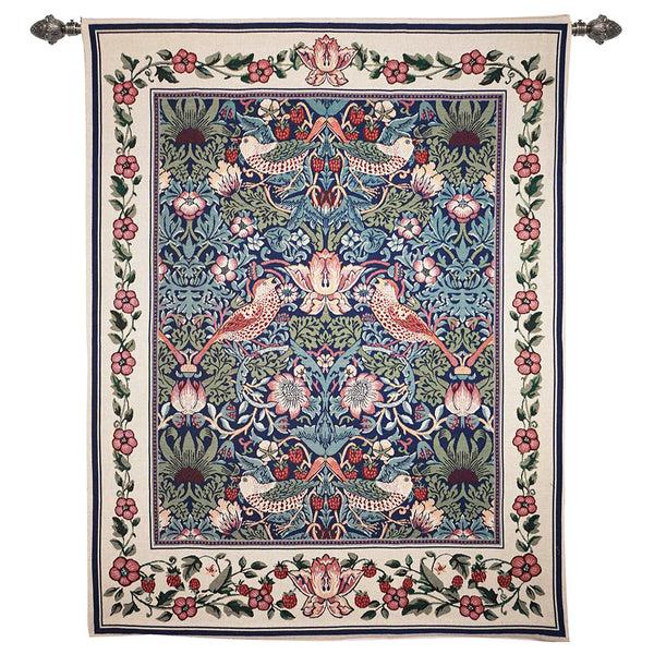signare William Morris Strawberry Thief Blue - Wall Hanging 112cm x 140cm (70 rod)