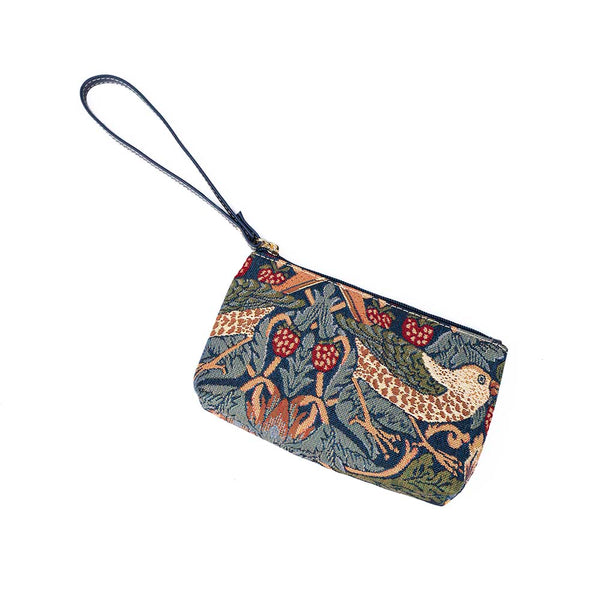 Signare William Morris Strawberry Thief Blue - Wristlet