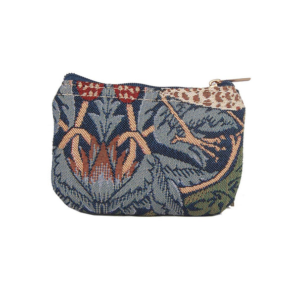 Signare William Morris Strawberry Thief Blue - Zip Coin Purse