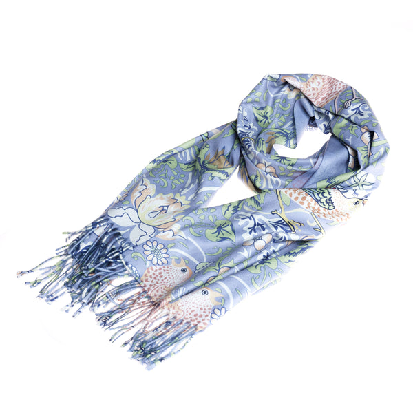 Signare William Morris Strawberry Thief Grey - Art Pashmina