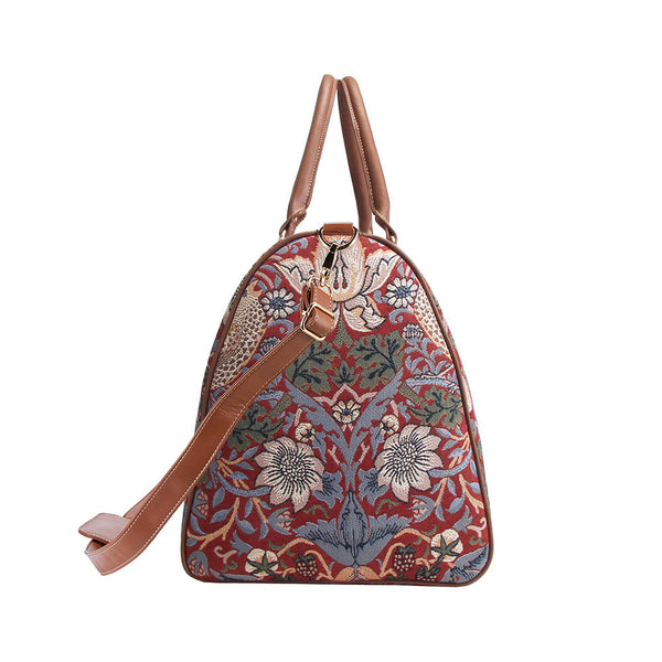 Signare William Morris Strawberry Thief Red - Big Holdall Bag