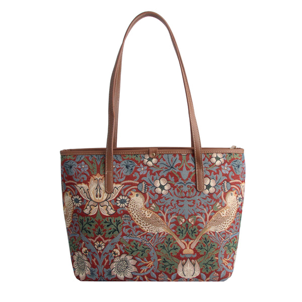Signare William Morris Strawberry Thief Red - College Bag