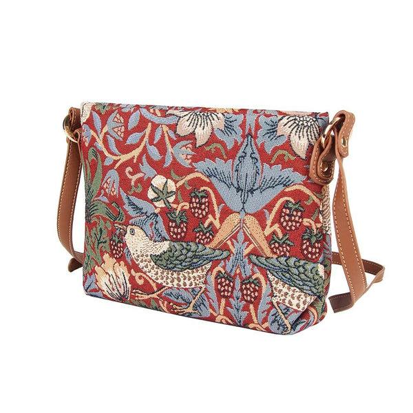 Signare William Morris Strawberry Thief Red - Cross Body Bag