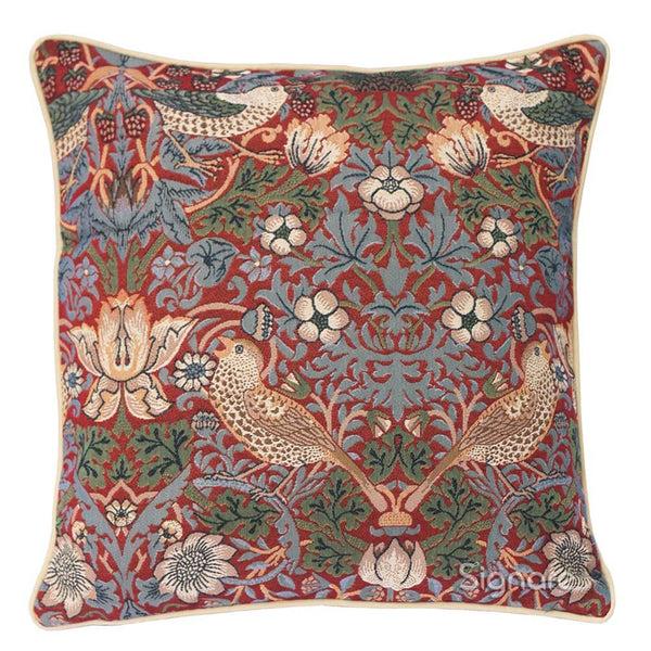 signare William Morris Strawberry Thief Red - Cushion Cover 45cm*45cm