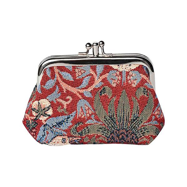 signare William Morris Strawberry Thief Red - Frame Purse