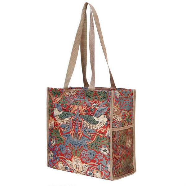 Signare William Morris Strawberry Thief Red - Shopper Bag