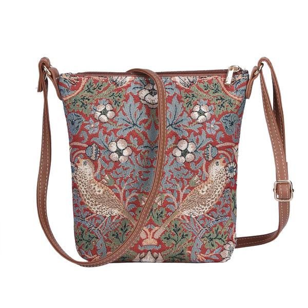 Signare William Morris Strawberry Thief Red - Sling Bag