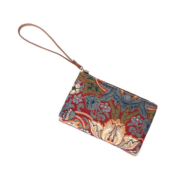 Signare William Morris Strawberry Thief Red - Wristlet