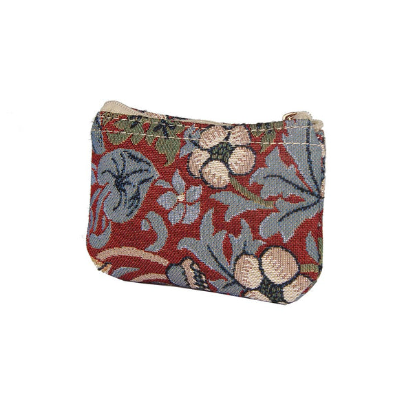Signare William Morris Strawberry Thief Red - Zip Coin Purse