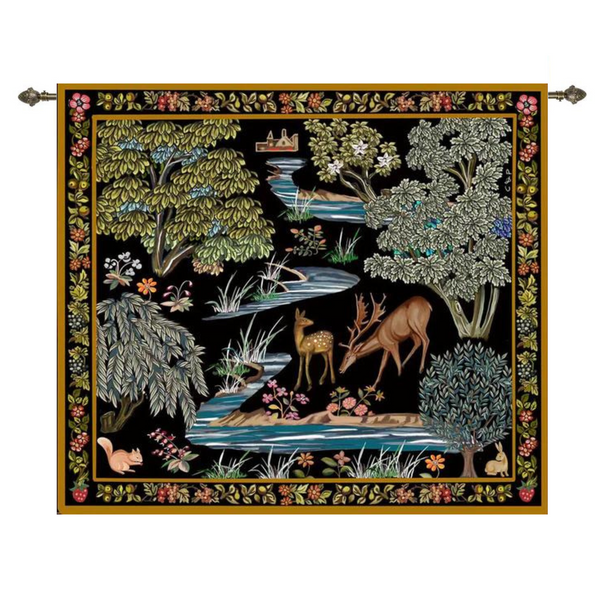 signare William Morris The Brooks Black - Wall Hanging 140cm x 124cm (120 rod)