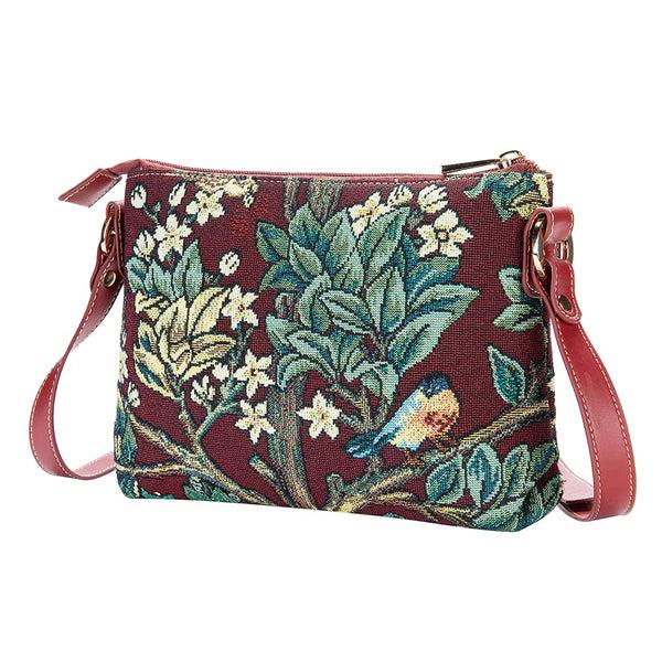 Signare William Morris Tree Of Life Red - Cross Body Bag