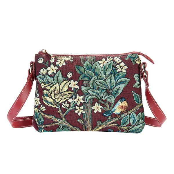 Signare William Morris Tree Of Life Red - Cross Body Bag