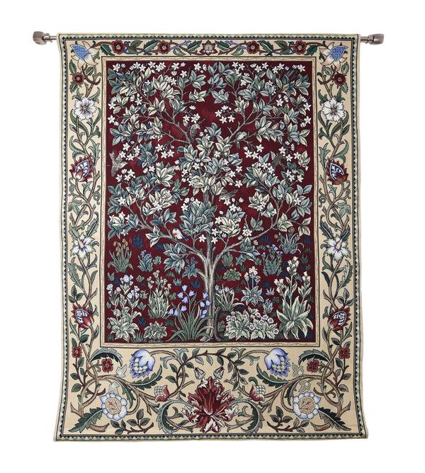 signare William Morris Tree of Life Red - Wall Hanging in 3 sizes