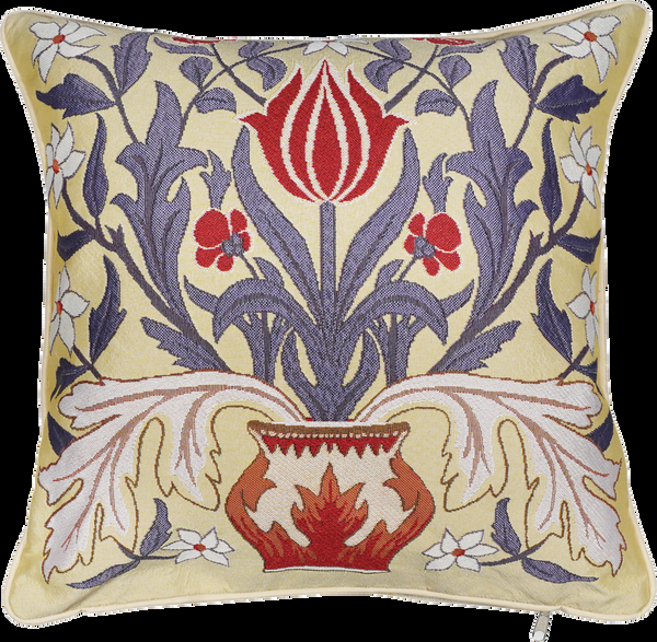 signare William Morris Tulips in a Vase - Panelled Cushion Cover 45cm*45cm