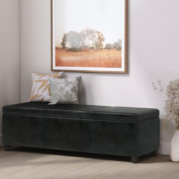 signature design by ashley Avalon Contemporary Rectangle Storage Ottoman Bench