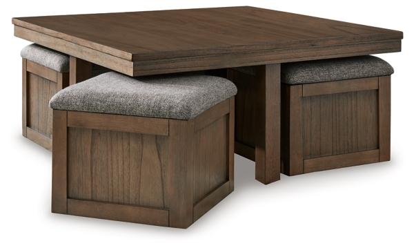 Signature Design By Ashley Boardernest Coffee Table With 4 Stools