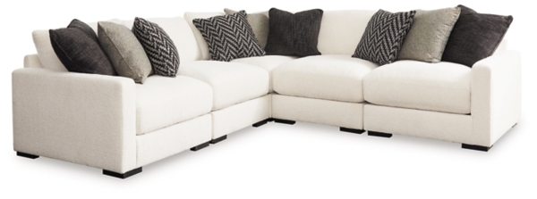 Signature Design By Ashley Elissa Court 5-Piece Next-Gen Nuvella™ Performance Fabric Modular Sectional