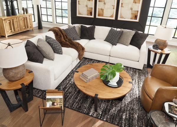 Signature Design By Ashley Elissa Court 5-Piece Next-Gen Nuvella™ Performance Fabric Modular Sectional