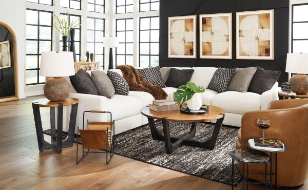 Signature Design By Ashley Elissa Court 5-Piece Next-Gen Nuvella™ Performance Fabric Modular Sectional