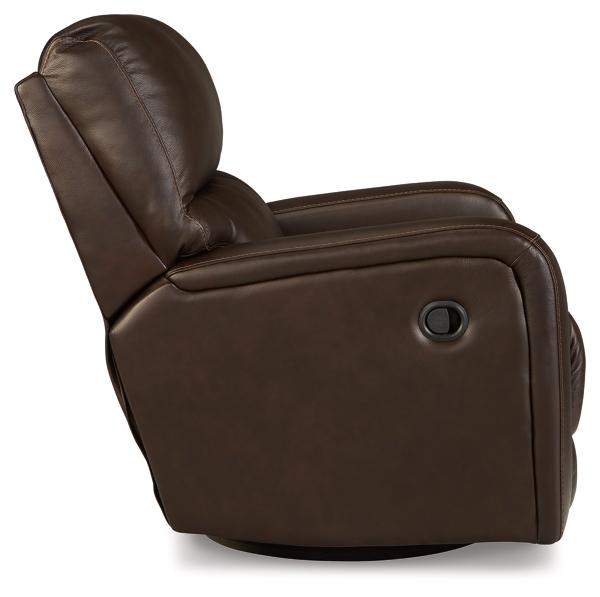 Signature Design By Ashley Emberla Manual Swivel Glider Leather Recliner