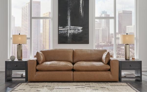 Signature Design By Ashley Emilia 2-Piece Leather Modular Loveseat