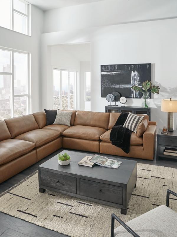 Signature Design By Ashley Emilia 5-Piece Leather Modular Sectional