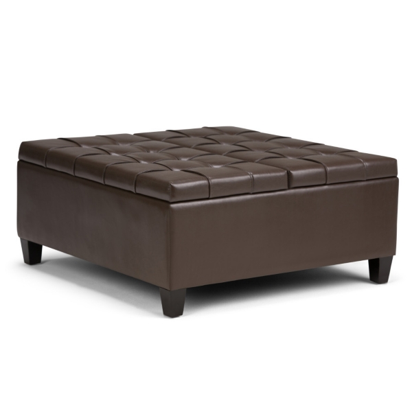Signature Design By Ashley Harrison Square Coffee Table Ottoman With Storage