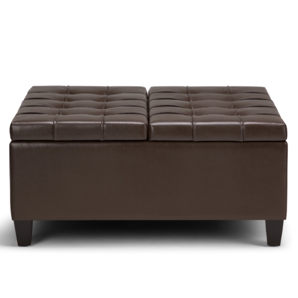 Signature Design By Ashley Harrison Square Coffee Table Ottoman With Storage