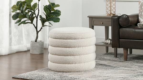 signature design by ashley Jennifer Taylor Home Fuji 22" Round Storage Ottoman