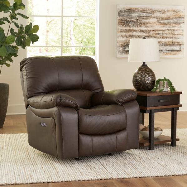 signature design by ashley Leesworth Power Leather Recliner