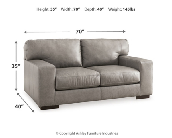 Signature Design By Ashley Lombardia Leather Loveseat