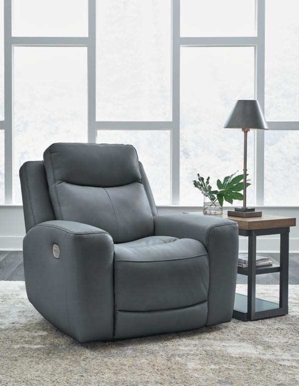 signature design by ashley Mindanao Dual Power Leather Recliner