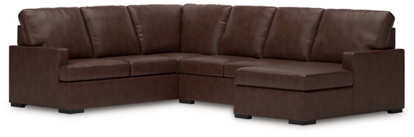 Signature Design By Ashley Modern Day 3-Piece Leather Sectional With Chaise