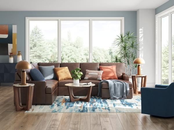 Signature Design By Ashley Modern Day 3-Piece Leather Sectional With Chaise