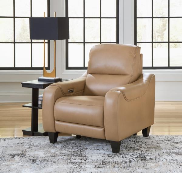 signature design by ashley Mosswell Dual Power Leather Recliner
