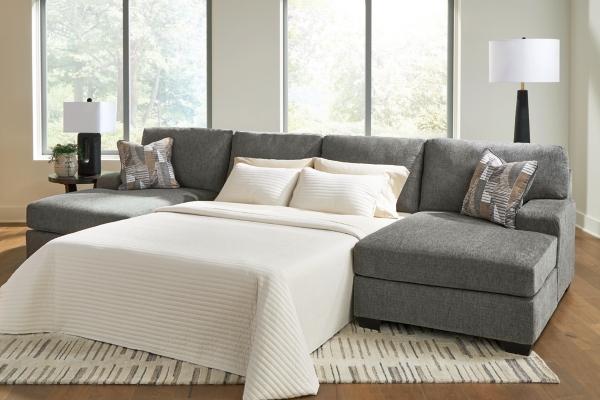 signature design by ashley Newellen 3-Piece Sleeper Sectional with Double Chaise