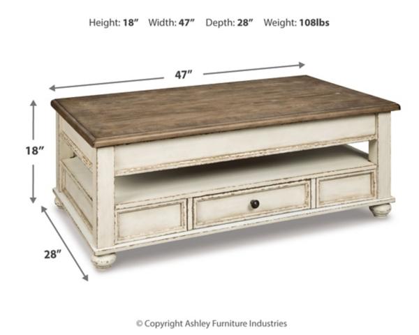Signature Design By Ashley Realyn Coffee Table With Lift Top