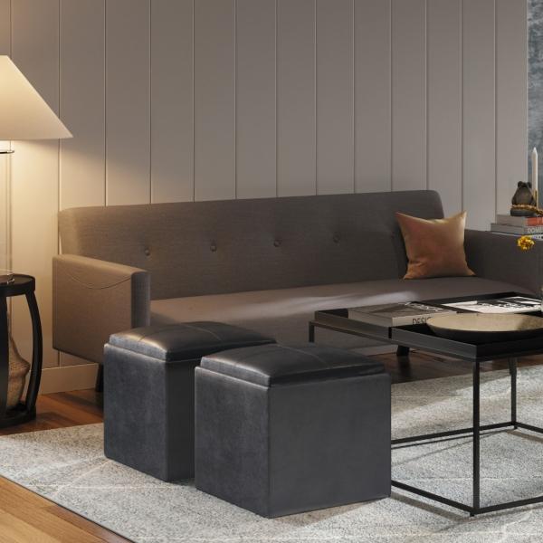 signature design by ashley Rockwood 17" Cube Storage Ottoman with Tray