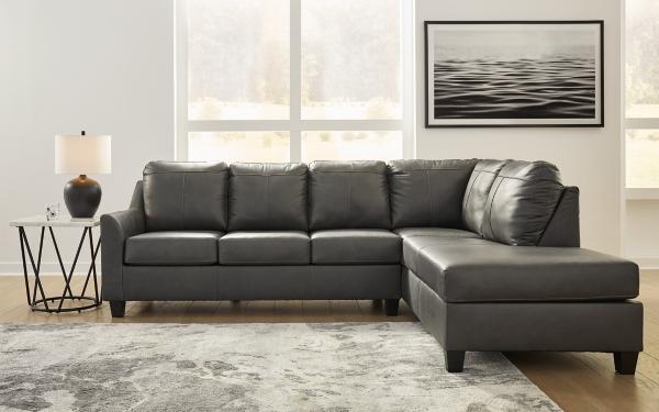 Signature Design By Ashley Valderno 2-Piece Leather Sectional With Chaise