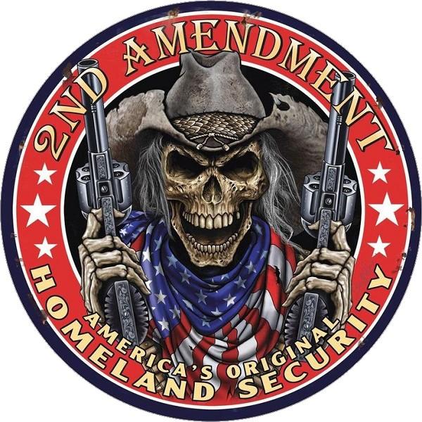 signs 4 fun 2nd Amendment Skeleton 12 in Round Sign