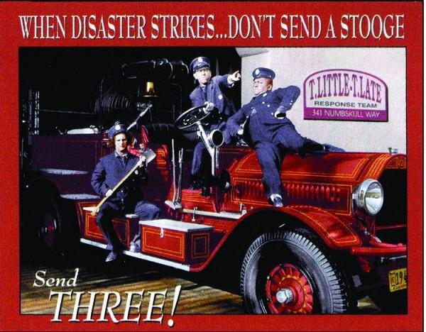 signs 4 fun 3 Stooges Fire Department Metal Tin Sign