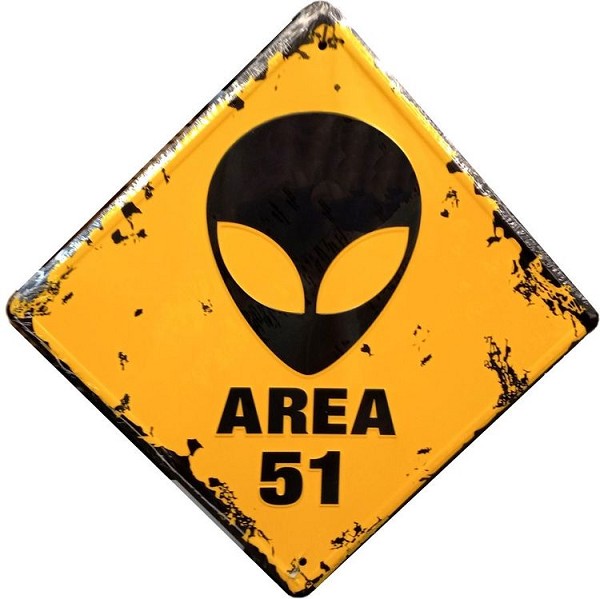 signs 4 fun Alien Area 51 Blk and Ylw Crossing Sign