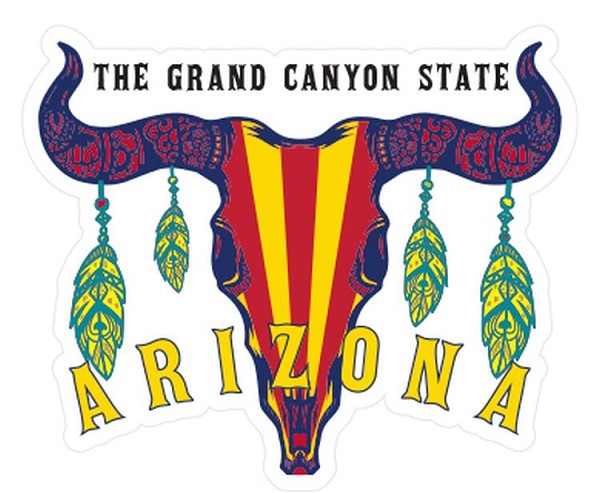 signs 4 fun Arizona Cattle Skull Stripes Lg Sticker