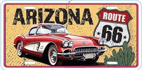 signs 4 fun Arizona Corvette Route 66 License Plate