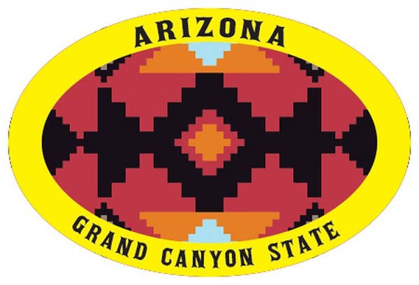 signs 4 fun Arizona Oval Native American Rug Lg Sticker