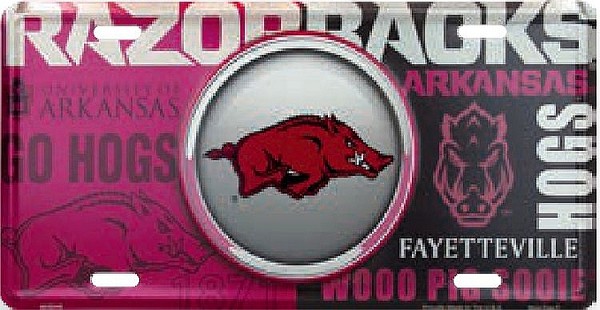 signs 4 fun Arkansas Razorbacks Bullseye License Plate