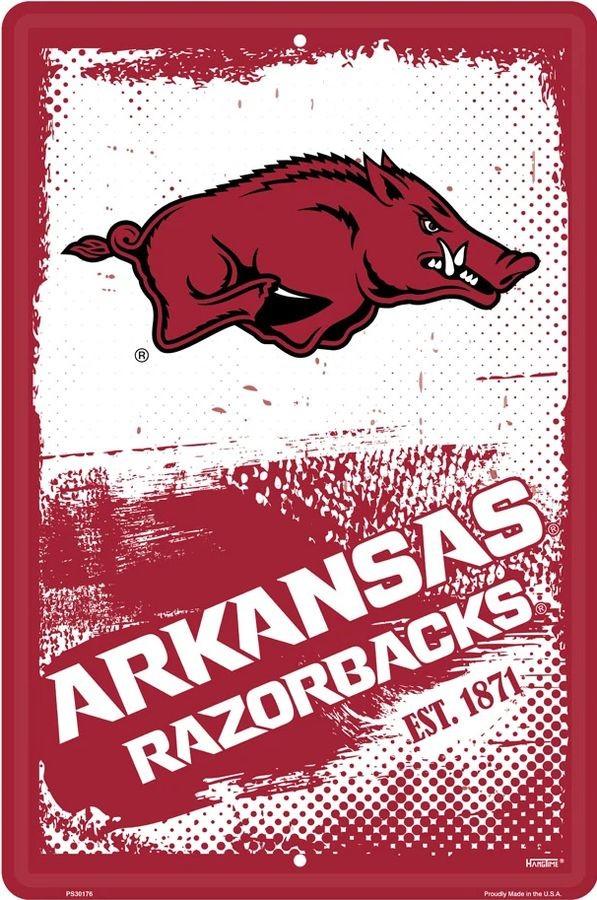 signs 4 fun Arkansas Razorbacks Grunge Large Parking Sign
