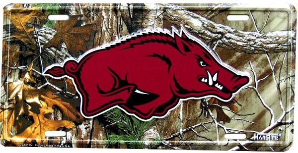signs 4 fun Arkansas Razorbacks Realtree camo License Plate